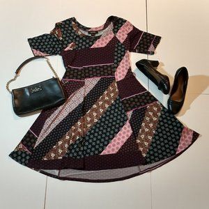 Karen Kane A-Line Patchwork  Dress